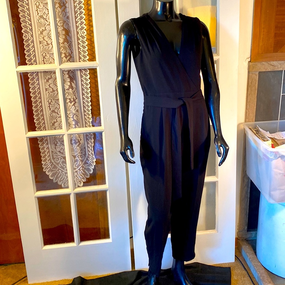 H&M jumpsuit black one piece size 8
